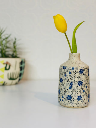 Blue flower bud vase