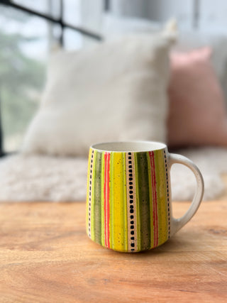 18oz multicolored with black dots