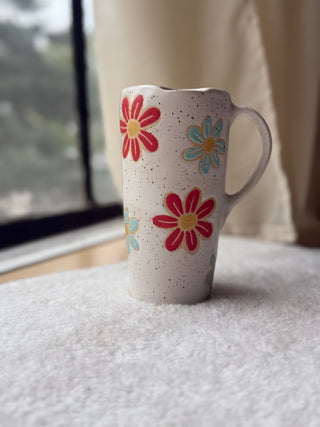 Red/Blue floral travel mug