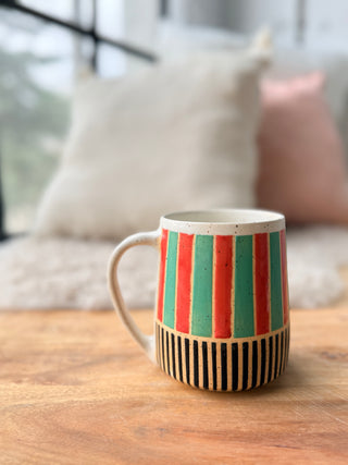 18oz Green/Pink/black Stripes
