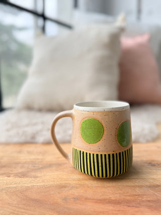 18oz Green Polka Dots with Stripes