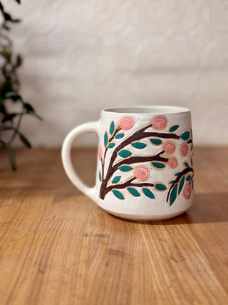 Pink cherry blossom mug
