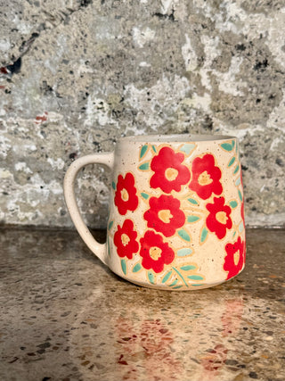 Red Poppies in Cotton