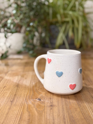 Dark pink and blue gray Heart Mug