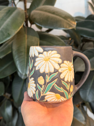 White Daisies in Charcoal