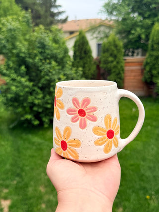 Floral in yellow and pink