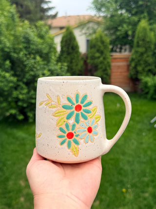 Floral teal and seafoam