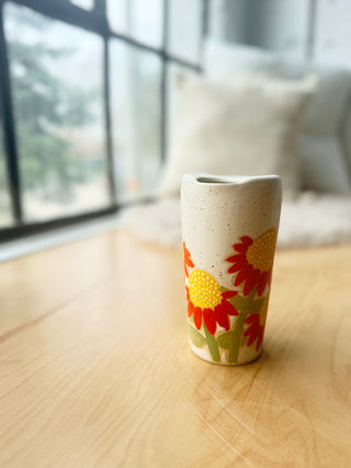 Cone Flowers Travel Tumbler